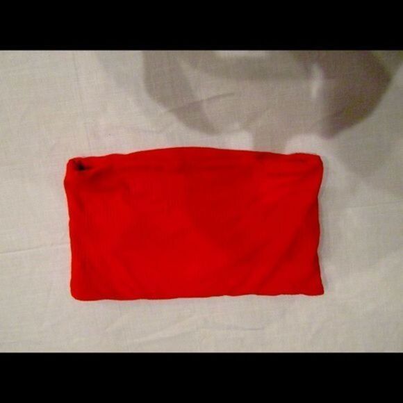 NWOT RED TOP SHOP RIBBED TUBE TOP , BANDEAU SIZE 2 - Picture 2 of 7